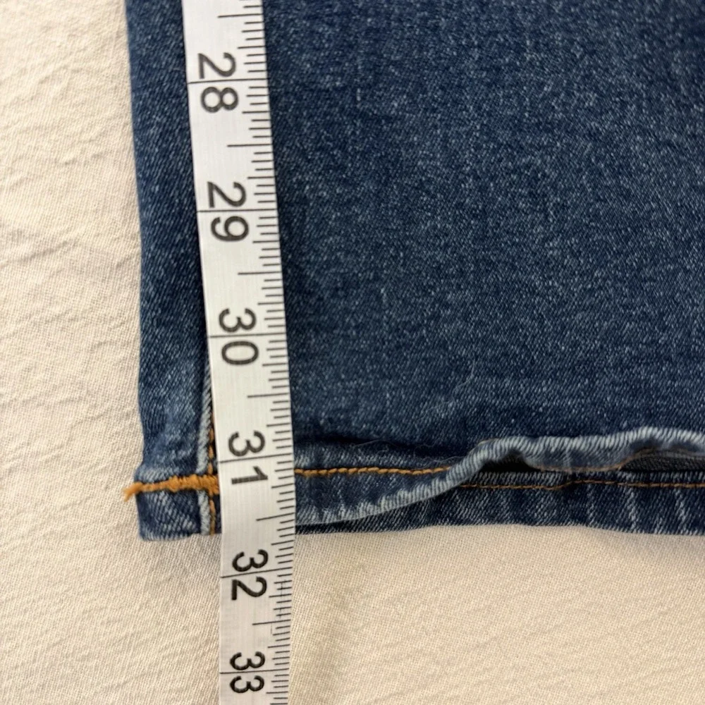 True Religion Ricky Relaxed Straight Jeans Mens 36x32 Blue Flap Stretch Denim